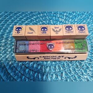 Vintage 2008 Chococat Wooden Stamp Set